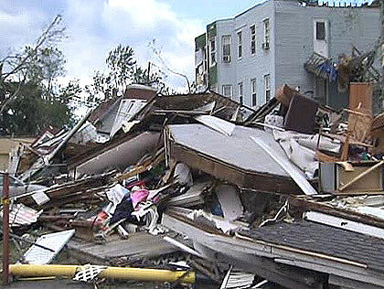 Rubble of the home in West Springfield of Angelica Guerrero, who was killed