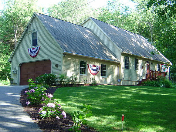 These photos show what a home in Brimfield, MA looked like prior to the tornado and afterwards.