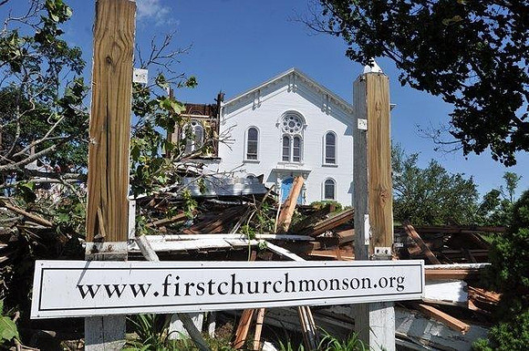 Monson, Massachusetts, doing significant damage to the First Church of Monson