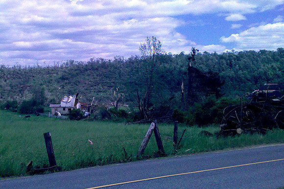 Tornado and storm damage in Brimfield, Massachusetts.