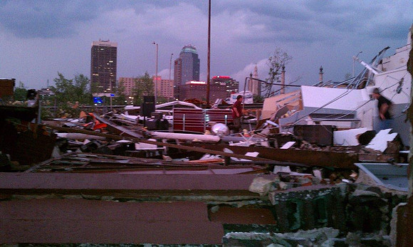 Massachusetts Vehicle Check Program Motorist Assistance Center in West Springfield, Massachusetts, destroyed