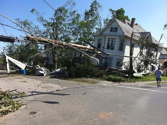 In Monson almost every building in the town was either damaged or destroyed.