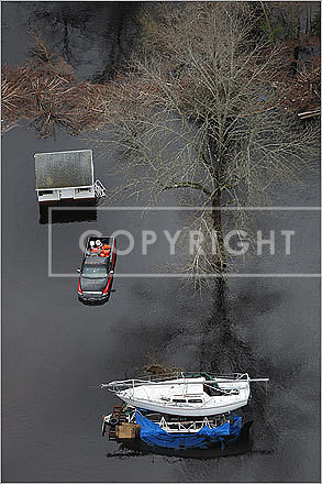 A boat stayed above the water in Taunton.
