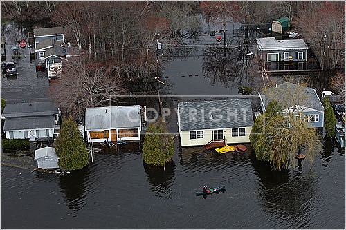 Flooded houses in Lakeville.