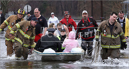 Cranston firefighters evacuated residents on Perkins Avenue.