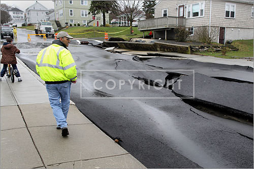 The damage caught one resident's attention as he walked along the street.