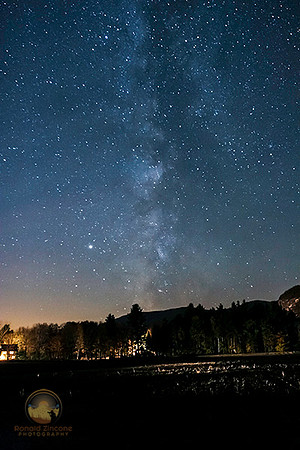 Milky Way and Jupiter rising over North Conway, New Hampshire copyright ronaldzinconephotography