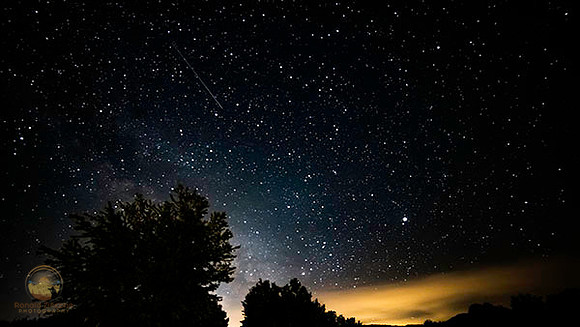 summer Milky Way and Satellite over North Conway, NH copyright ronaldzinconephotography