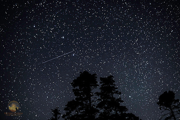 starscape with satellite over Bass Harbor Arcadia copyright ronaldzinconephotography