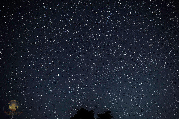 Starscape with satellites over Bass Harbor Arcadia copyright ronaldzinconephotography