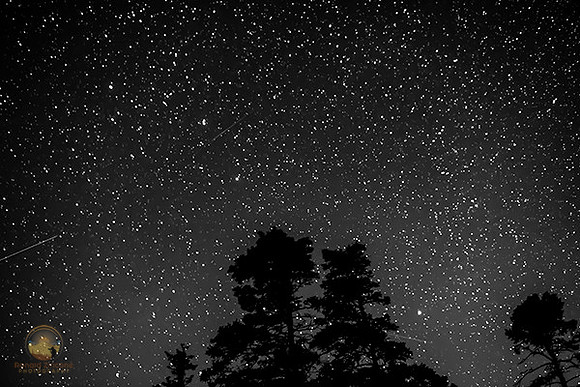 starscape with satellites over Bass Harbor Arcadia copyright ronaldzinconephotography