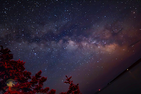 summer milky way with satellites over Bass Harbor Light Arcadia copyright ronaldzinconephotography