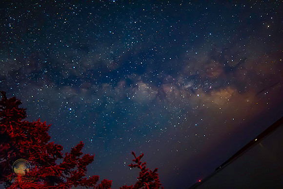 summer milky way with satellites over Bass Harbor Light Arcadia copyright ronaldzinconephotography