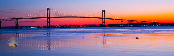 Newport Bridge at Sunrise Newport, RI, award winner copyright ronaldzinconephotography