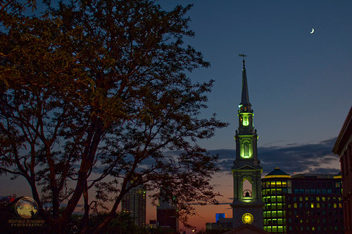 First Baptist Church at blue hour, Providence, RI copyright ronaldzinconephotography