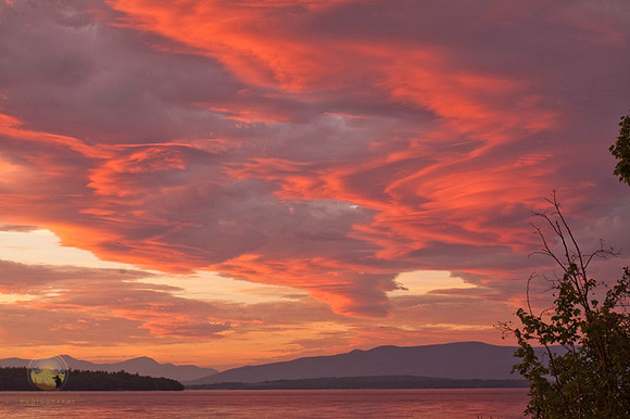 Sunset on Lake Winniepausakee, NH copyright ronaldzinconephotography