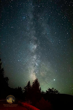 summer Milky Way and Jupiter over Eagle Lake, Arcadia, Maine