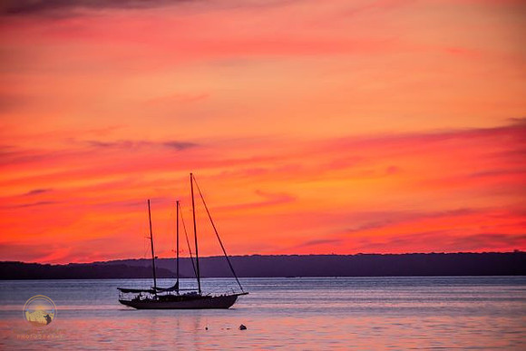 Sailboat at North Kingstown town beach, RI.  copyright ronaldzinconephotography