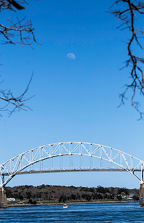 73% Gibbous Moon over Sagamore Bridge  copyright ronaldzinconephotography