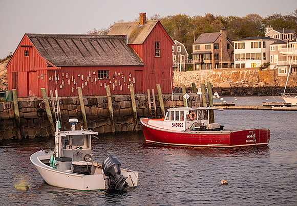 Motif #1 with boats at Rockport, MA  copyright ronaldzinconephotography