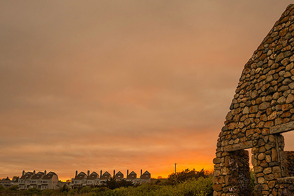 Sunset at Windswept ruins, Black Point, RI  copyright ronaldzinconephotography