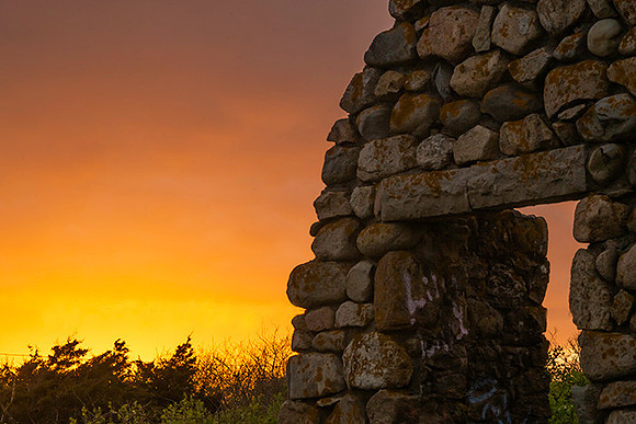 Sunset at Windswept ruins, Black Point, RI  copyright ronaldzinconephotography