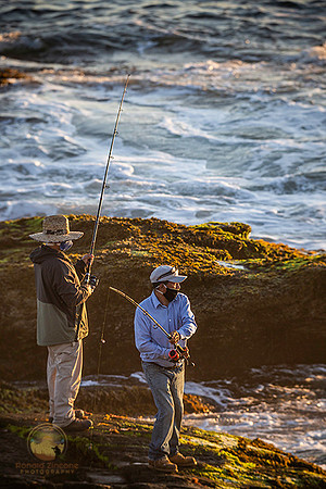 Fishermen wearing "masks" at Beavertail, Jamestown  copyright ronaldzinconephotography