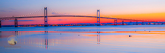 Newport Bridge sunrise from Jamestown, RI    copyright ronaldzinconephotography