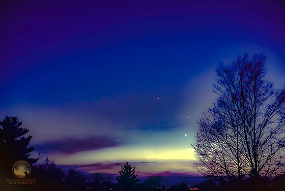 Planetary Conjunction at dusk, Richmond, RI  copyright ronaldzinconephotography