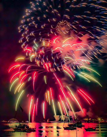 Fireworks over Battleship Cove  copyright ronaldzinconephotography