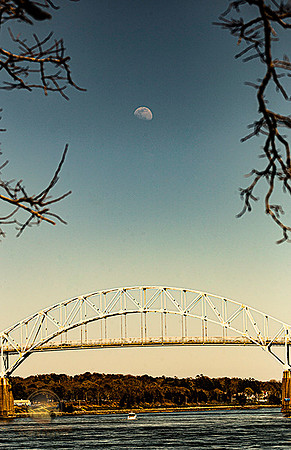 73% Gibbous Moon over Sagamore Bridge  copyright ronaldzinconephotography