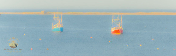 Fishing boats off of Tern Island Sanctuary, Cape Cod, copyright ronaldzinconephotography