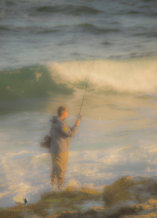 Fisherman at Beavertail, RI Jamestown  copyright ronaldzinconephotography
