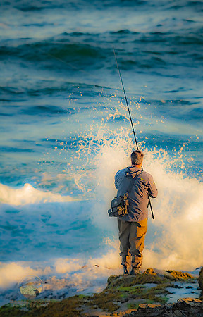 Fisherman at Beavertail, RI Jamestown  copyright ronaldzinconephotography