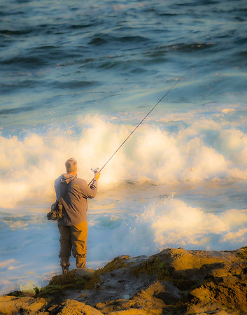 Fisherman at Beavertail, RI  copyright ronaldzinconephotography