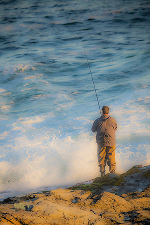Fisherman at Beavertail, RI copyright ronaldzinconephotography