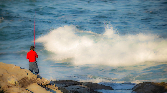 Fisherman at Beavertail, RI copyright ronaldzinconephotography