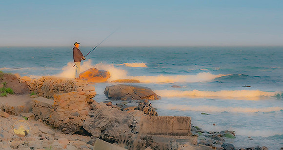 fisherman at Black Point, RI copyright ronaldzinconephotography