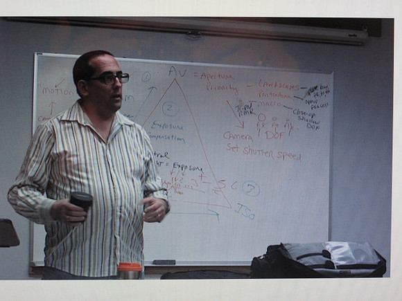 That's me teaching to photography students at the Learning Connection in Providence.