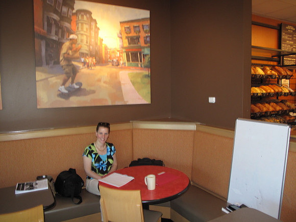 Student Kim at Panera for a private session