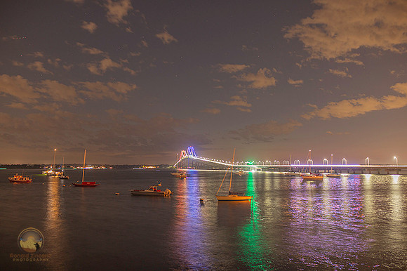 Newport bridge at night copyright ronaldzinconephotography