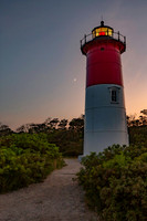 Nauset Lighthouse with crescent moon no1